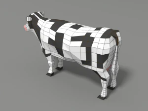 low poly cartoon cow 3D Model