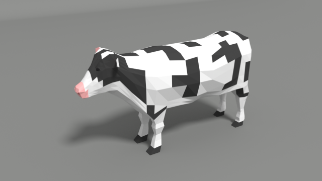 low poly cartoon cow 3D Модель .c4d .max .obj .3ds .fbx .stl .blend 