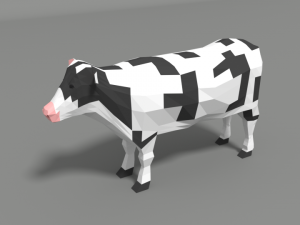 low poly cartoon cow 3D Model