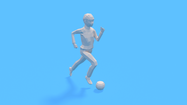 low poly kid playing with a ball Model 3D .c4d .max .obj .3ds .fbx .stl .blend 