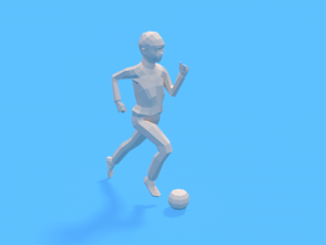 low poly kid playing with a ball Modèle 3D