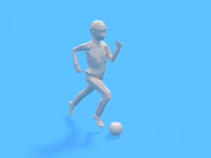 Low-Poly-Kind, das mit einem Ball spielt 3D Modell