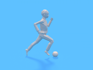 low poly kid playing with a ball Model 3D