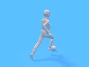 low poly kid playing with a ball Model 3D
