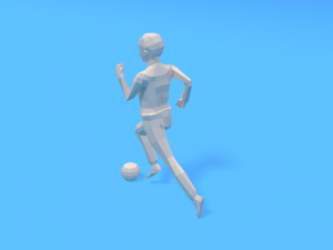low poly kid playing with a ball Model 3D
