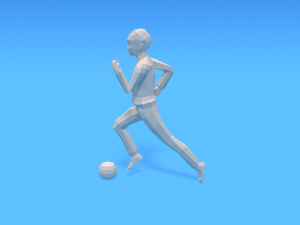 low poly kid playing with a ball Model 3D