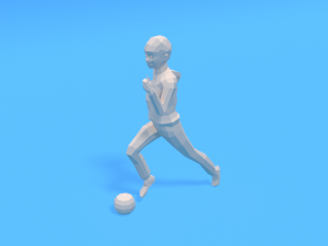 low poly kid playing with a ball Model 3D