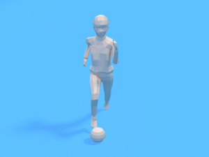 low poly kid playing with a ball Model 3D