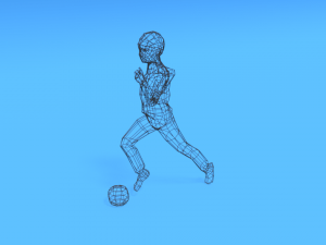 low poly kid playing with a ball Model 3D