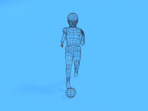 low poly kid playing with a ball Model 3D