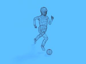 low poly kid playing with a ball Model 3D