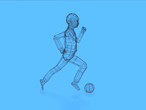 low poly kid playing with a ball Model 3D