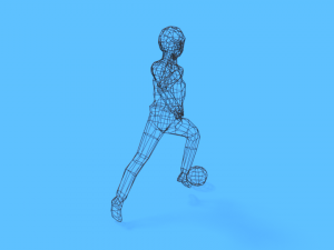 low poly kid playing with a ball Model 3D