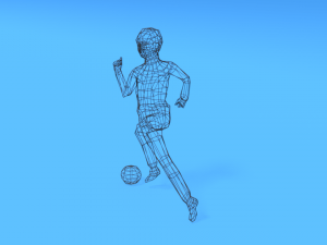 low poly kid playing with a ball Model 3D