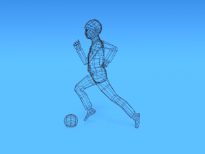 low poly kid playing with a ball Model 3D