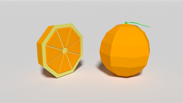 low poly cartoon orange Model 3D .c4d .max .obj .3ds .fbx .stl .blend 