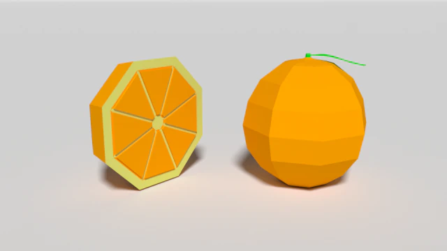 laag poly cartoon oranje 3D Model .c4d .max .obj .3ds .fbx .stl .blend