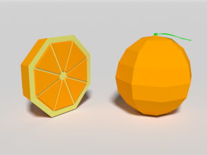 low poly cartoon orange 3D Model
