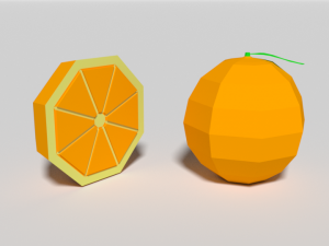 low poly cartoon orange 3D 模型