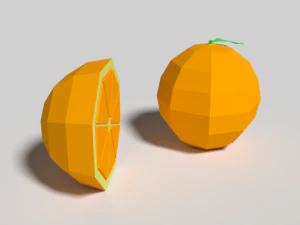 laag poly cartoon oranje 3D Model