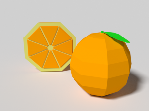 low poly cartoon orange Model 3D