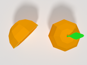 low poly cartoon orange Model 3D