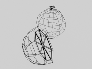 low poly cartoon orange Model 3D