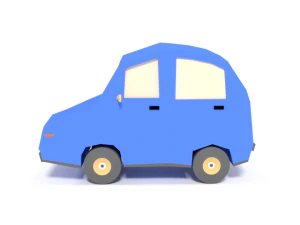 low poly cartoon car 3D Model