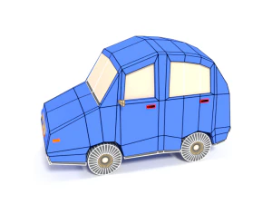 low poly cartoon car 3D Model