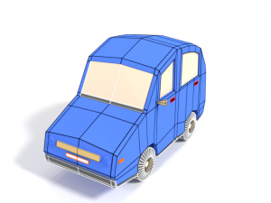 low poly cartoon car 3D मॉडल