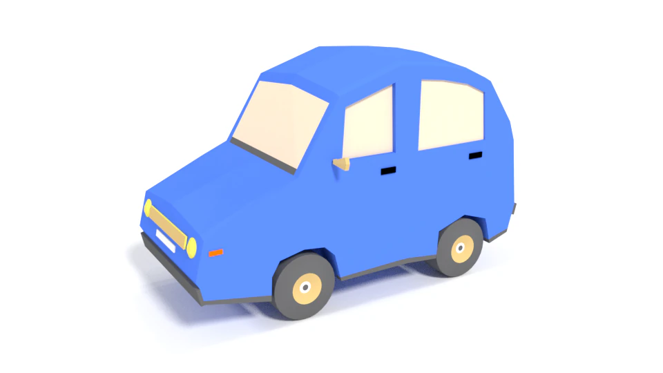 low poly cartoon car 3D Model .c4d .max .obj .3ds .fbx .stl .blend 