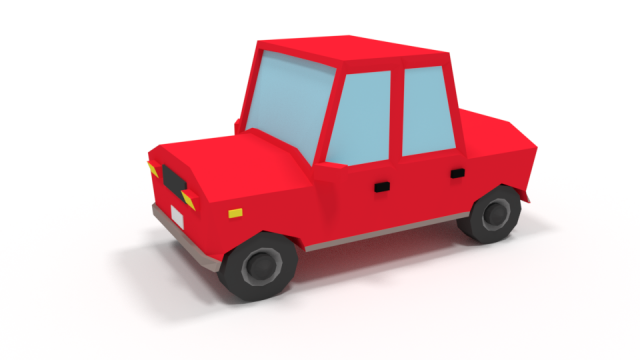 low poly cartoon car 3D Model .c4d .max .obj .3ds .fbx .stl .blend 