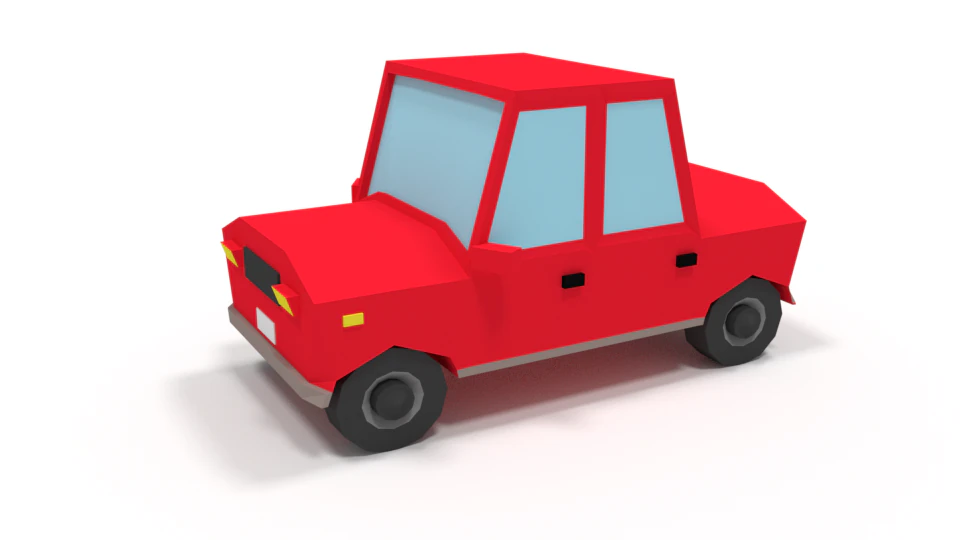 low poly cartoon car 3D Model .c4d .max .obj .3ds .fbx .stl .blend 