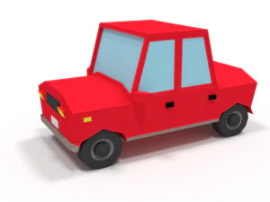 carro de desenho animado de baixo poli Modelo 3D
