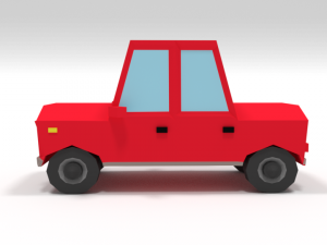 low poly cartoon car 3D Model