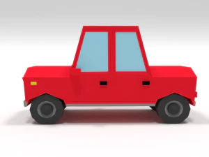 low poly cartoon car 3D Model
