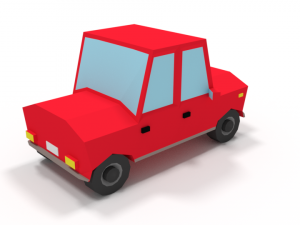 low poly cartoon car 3D Model