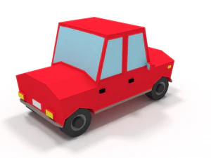 low poly cartoon car 3D Model