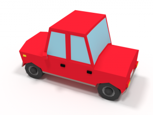 low poly cartoon car 3D Model