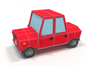 low poly cartoon car 3D Model