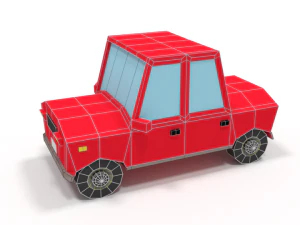 low poly cartoon car 3D Model