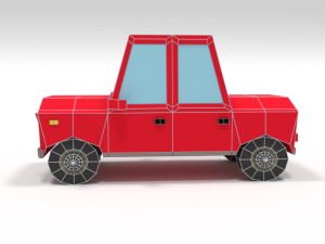 low poly cartoon car 3D Model