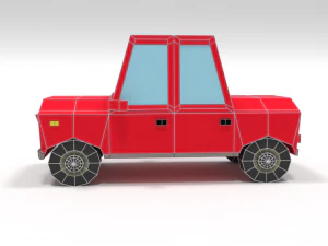 low poly cartoon car 3D Model