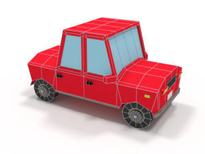 low poly cartoon car 3D Model