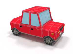 low poly cartoon car 3D Model