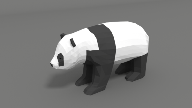 low poly cartoon panda Modèle 3D .c4d .max .obj .3ds .fbx .stl .blend 