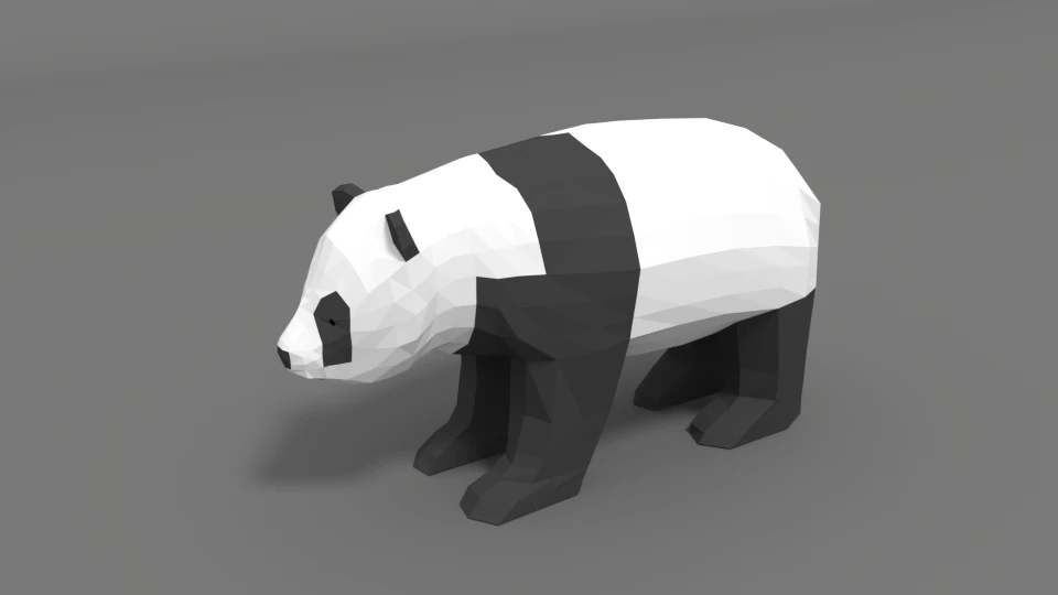 panda dei cartoni animati a basso numero di poli Modello 3D .c4d .max .obj .3ds .fbx .stl .blend