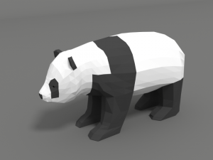 low poly cartoon panda Modèle 3D