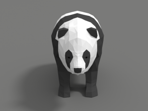 low poly cartoon panda Modèle 3D