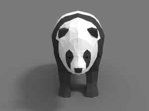panda dei cartoni animati a basso numero di poli Modello 3D